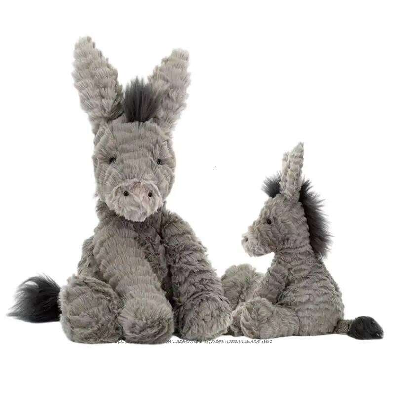 23/40/60CM Cute Burro Peluche Toys Lovely Grey Donkey Plush Dolls Stuffed Soft Animal for Baby Infant Birthday Room Decor Gifts Y260128