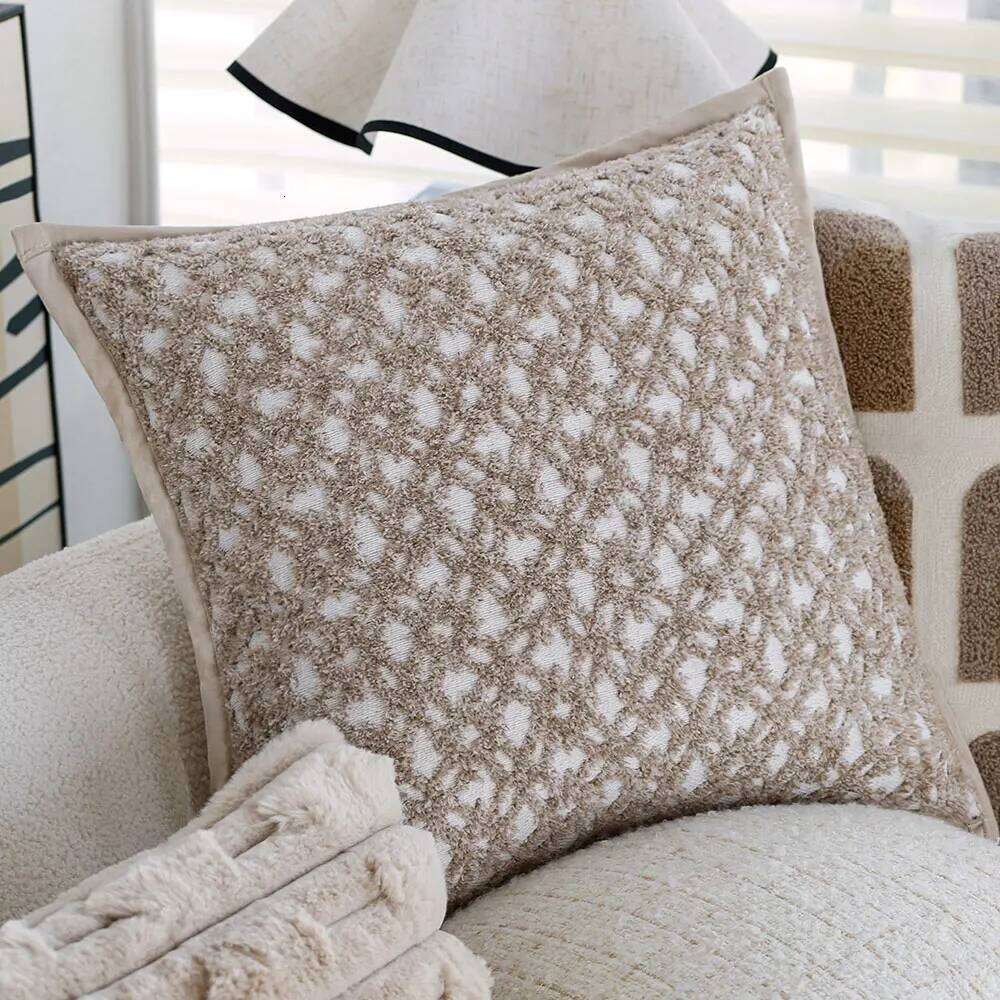 Pillow Case Jacquard Cushion Ultra Soft Throw Pillow Cover For Sofa Living Room Ins Creamy Style Home Decor Funda Cojines De 45X45cm
