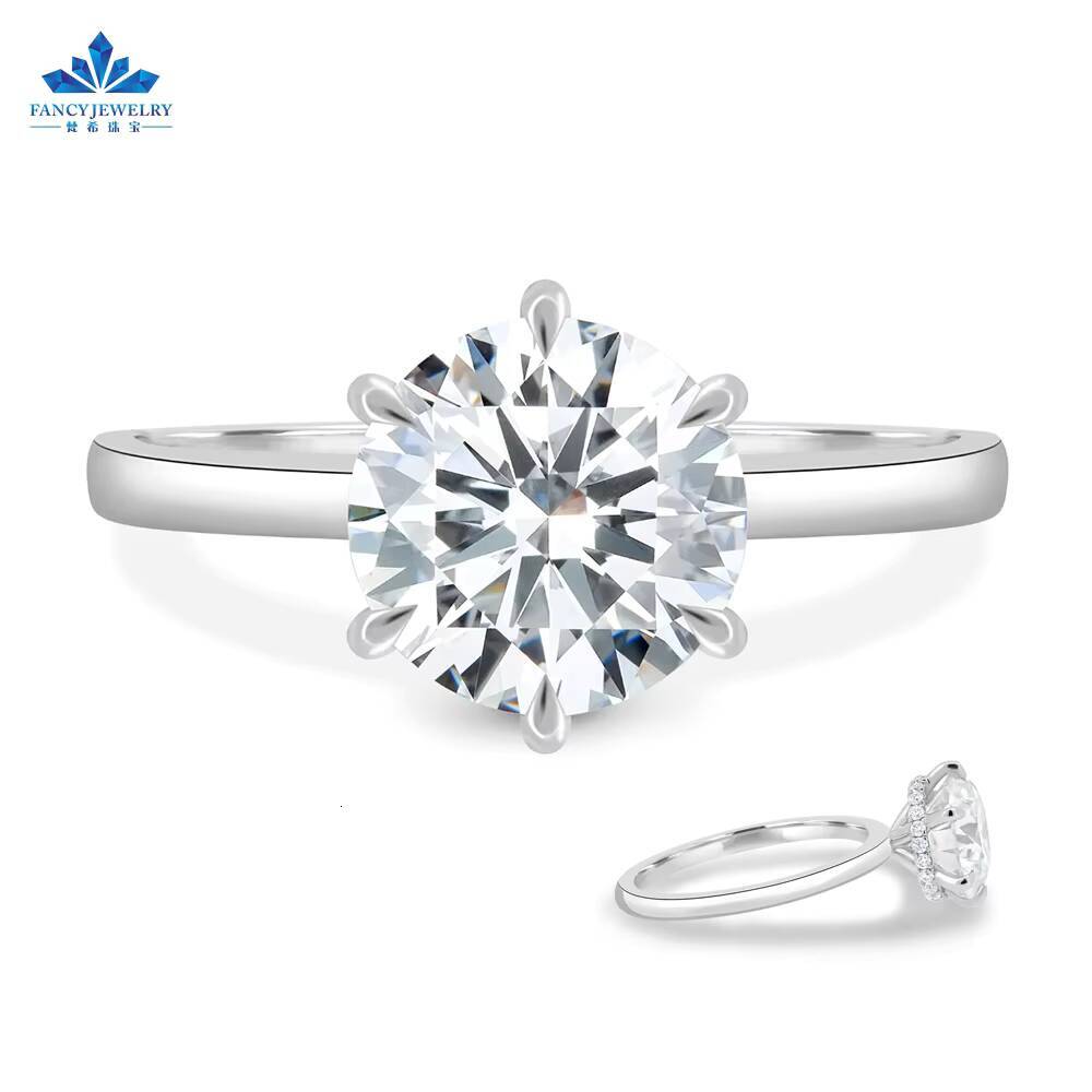 1ct 65mm Moissanite Solitaire 925 Sterling Silver Ring