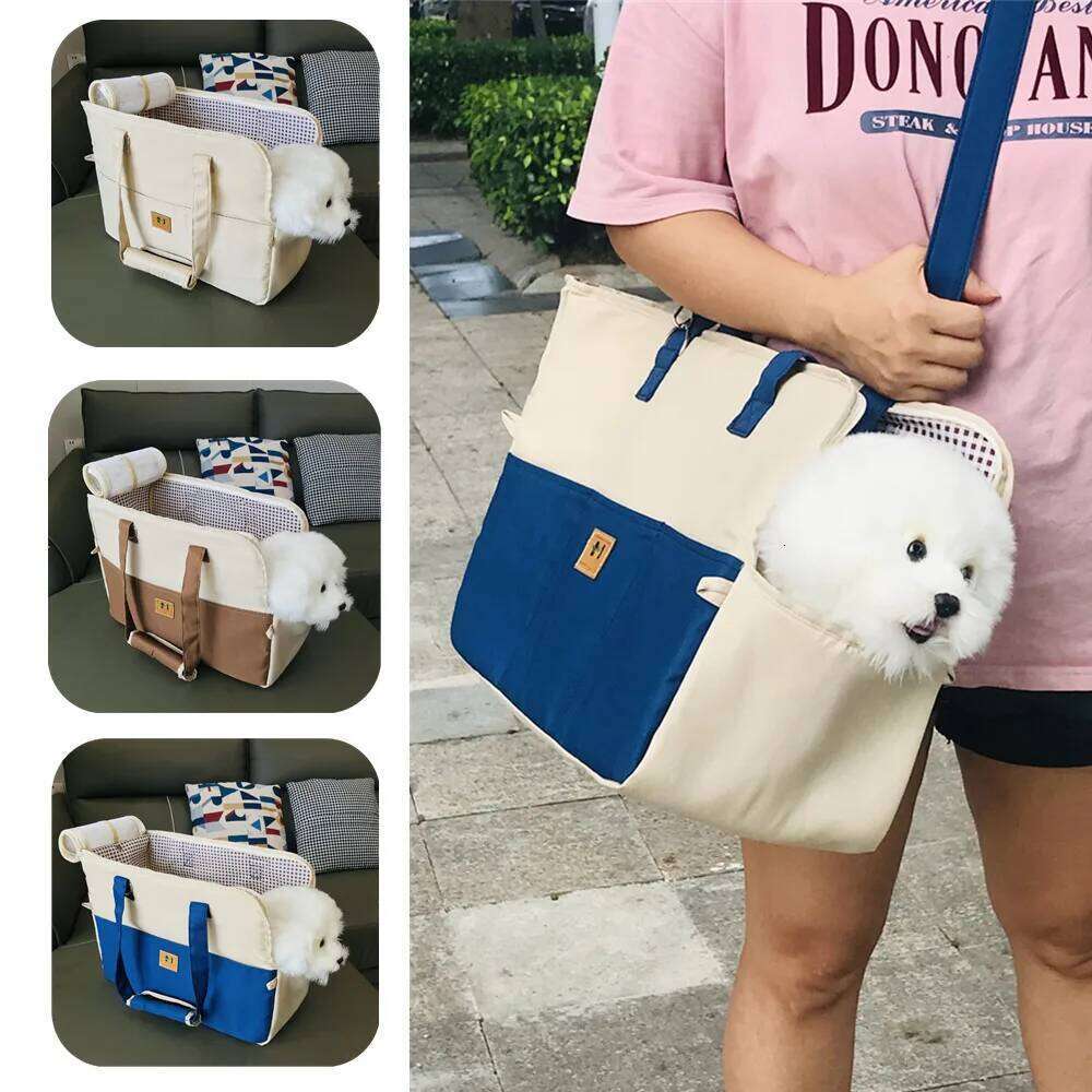 for Cats Dog, Portable 41X31X19cm, Polyethylene foam cotton Interlayer, Car Seat Pet Protection Travel Carrier 26H0130