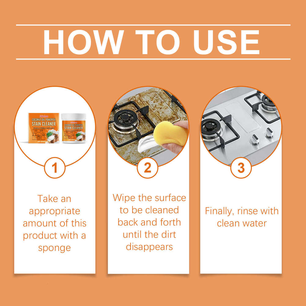 Jakehoe Coconut Remover Household Multi-Purpose Polishing Removal Oil Stain Surface Cleaner S260130