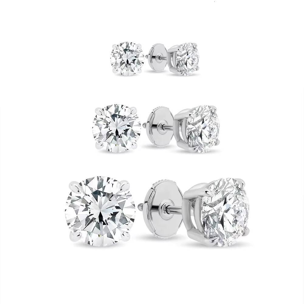 Custom 14k 18k Solid Gold Earrings Stud 01CT 05CT 1CT Round Brilliant Cut Lab Grown Diamond Earring with Lab CVD Diamond