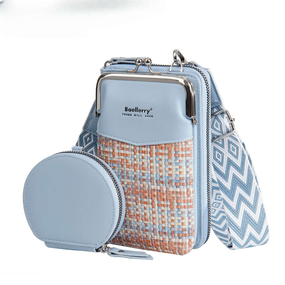 New Arrivals For Women, High-End Feel, Mini Shoulder Bag, New Woven Color-Block Phone Pouch, PU Mother-Daughter Bag MASA