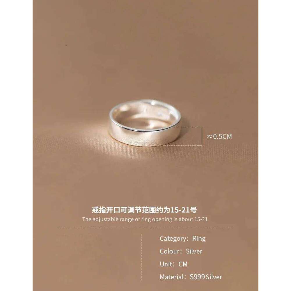 La Monada 55-61mm Adjustable Ring S999 Pure Female For Women 999 Silver Finger Rings Woman 4g 3g 2.5g XJ260130