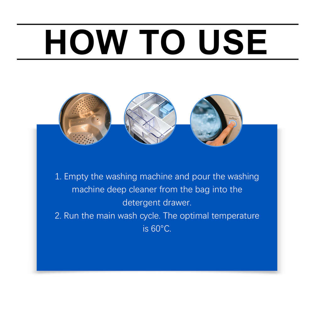 JUE FISH Machine Powder Stain Descaling Odor Removal Cleaning Agent for Drum and Pulsator Washing Machines S260130