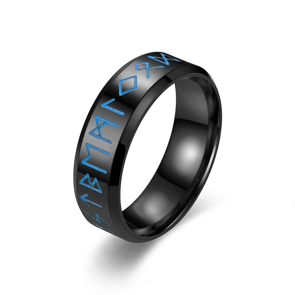 Fashion New Norse Luminous Viking Text Ring Source Manufacturer Bulk Discount