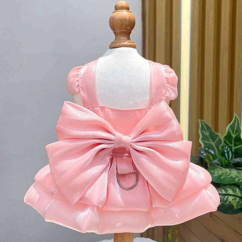 Luxury Girls Weeding Dress 7 Colors Bowtie Princess Dog Pomeranian Puppy Summer Pet Clothes H260129