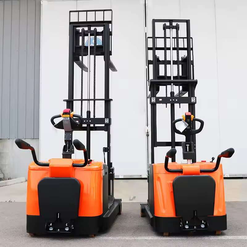 Walkie Stacker Electric Pallet Jack 1.2 Ton 1.6m Lift Height Full Powered Forklift for Tight Warehouse Spaces and Efficient Rack Loading