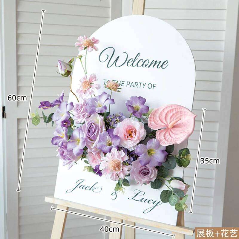 luxury Wedding Welcome Sign Flowers Artificial Corner Floral Road Lead Marriage Party Arch Decor Hanging Flower Arrange decor W260130