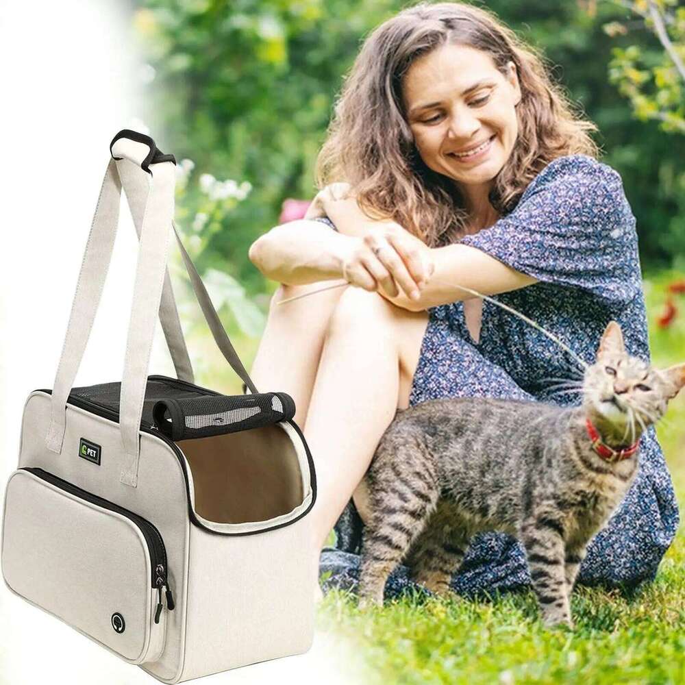 Small Carrier Purse Breathable Mesh With Strap Lightweight Dog Carry Tote Bag For Daily Shopping Walking Park Outing 26H0130