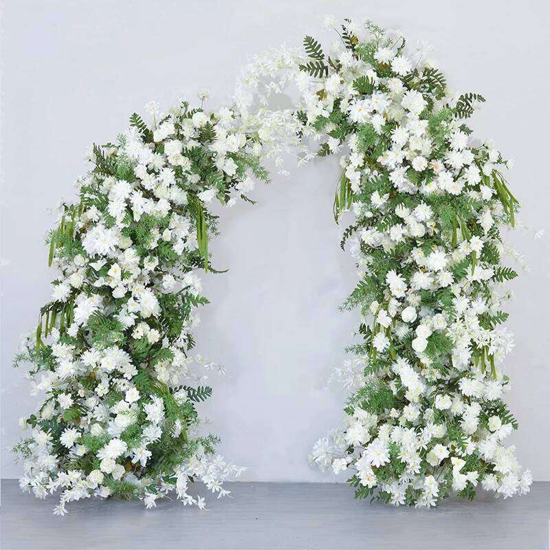 Brand new Rose peony hydrangea floral decoration ox corner arch frame wedding background prop party event stage floor flower Row Y260130