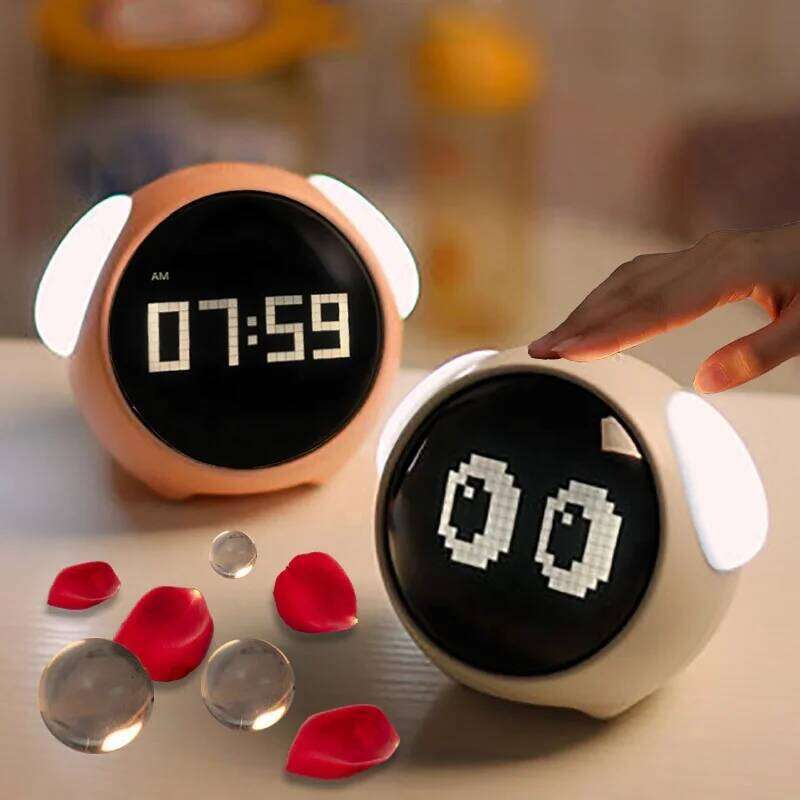 Child clock Digital Emotion Table WIth Light Wireless Smart Bedside Cute Cartoon Alarm Clock For Kids W260130