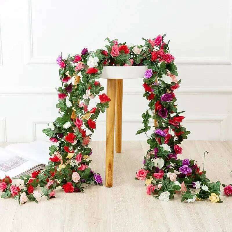 2.5m 1.8m Flower For Garland White Pink Home Room Wedding Decoration Silk Artificial Rose Vine Han W260130