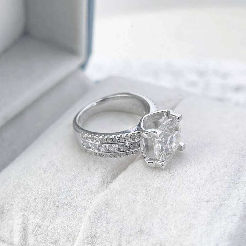 NeeTim 2ct 3ct 5ct D VVS1 Moissanite Wedding Ring For Women 925 Sterling Silver Band Lab Diamond Bands Engagement Rings XJ260130