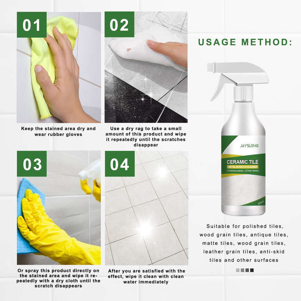 Jaysuing Metal Cleaner Bathroom Floor Wall Tile Scratch Repair Cleaning Brightening S260130