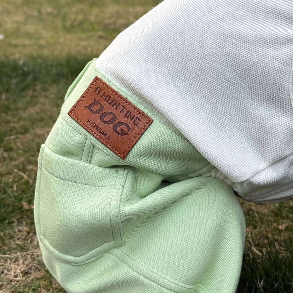 Famous brand Clothing Dogs One piece Spring Cotton Denim Jumpsuit High stretch T shirt Pant for Italian Greyhound Poodle Green Costumes pupakaIK