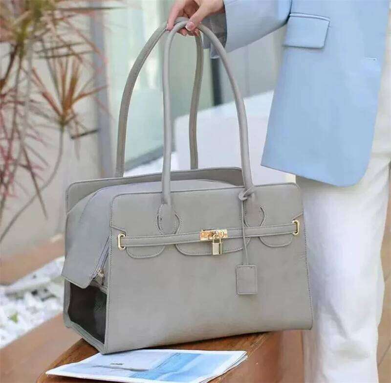 Travel Pet Cat Bags Breathable Waterproof Leather Small Dog Outdoor Shoulder Bag Folding Cats Carrying Handbag 26H0130