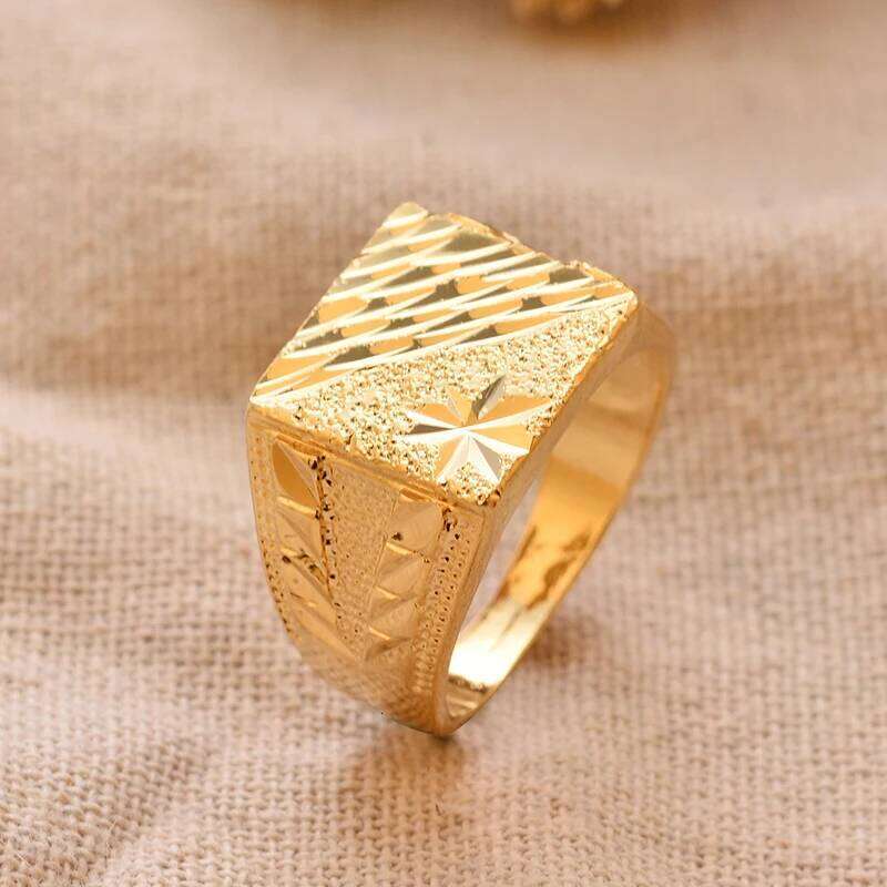 Dubai Middle Eastern Gold Color Rings For Men Weddings Ring Engagements Flower and Gifts XJ260130