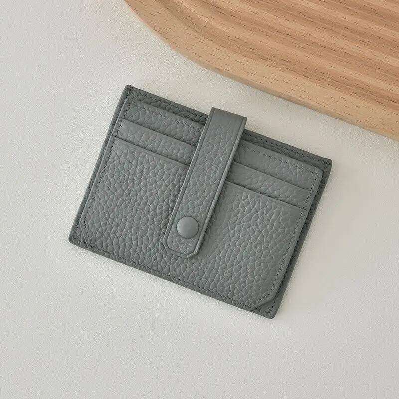 Multi-slot PU Leather With Button Women Men Credit ID Organizer Business Card Holder Multi-purpose Wallet Z260130