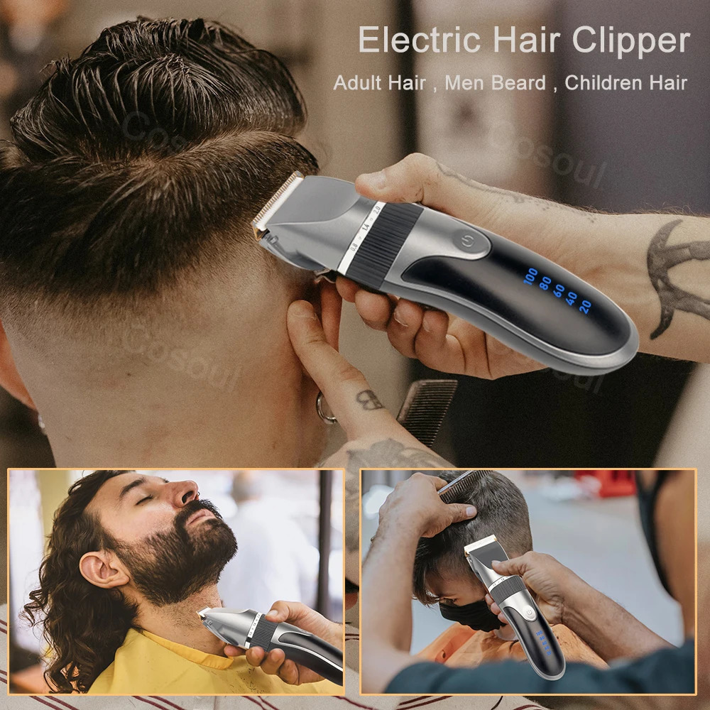 Hair Clipper Electric Barber Hair Trimmers For Men Adults Kids Cordless Rechargeable Hair Cutter Machine Professional 260129