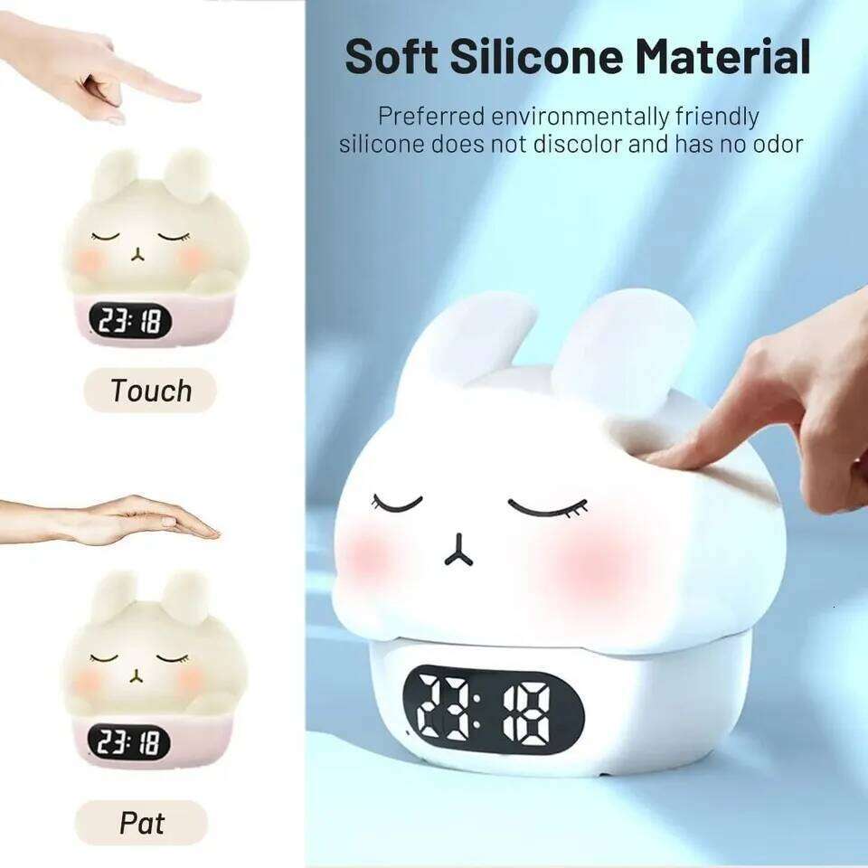 Cute Duck Shaped Silicone Lamp with USB Charging Adjustable Timer LED Colorful Night Light for Sleeping W260130