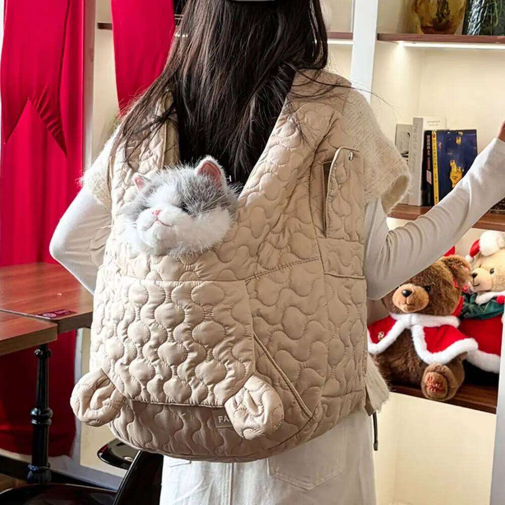 Portable Waterproof Dog Backpack Wear Resistant Cross Strap Chest Hand Free Nylon Pet Travel Bag Street 26H0130