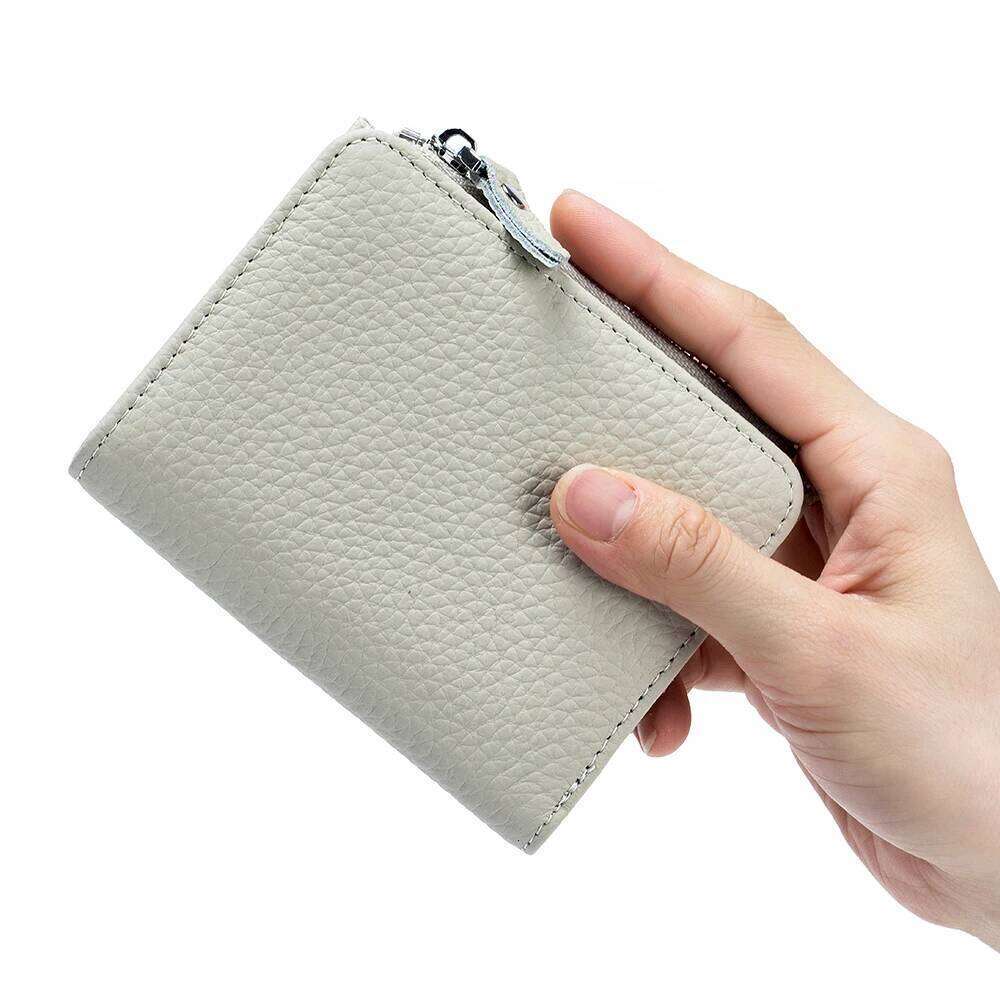 Genuine Leather Men Women Cute Short Wallet Luxury Solid Zipper Coin Purse rfid Bank Holder Slim Small Money Bag Z260130