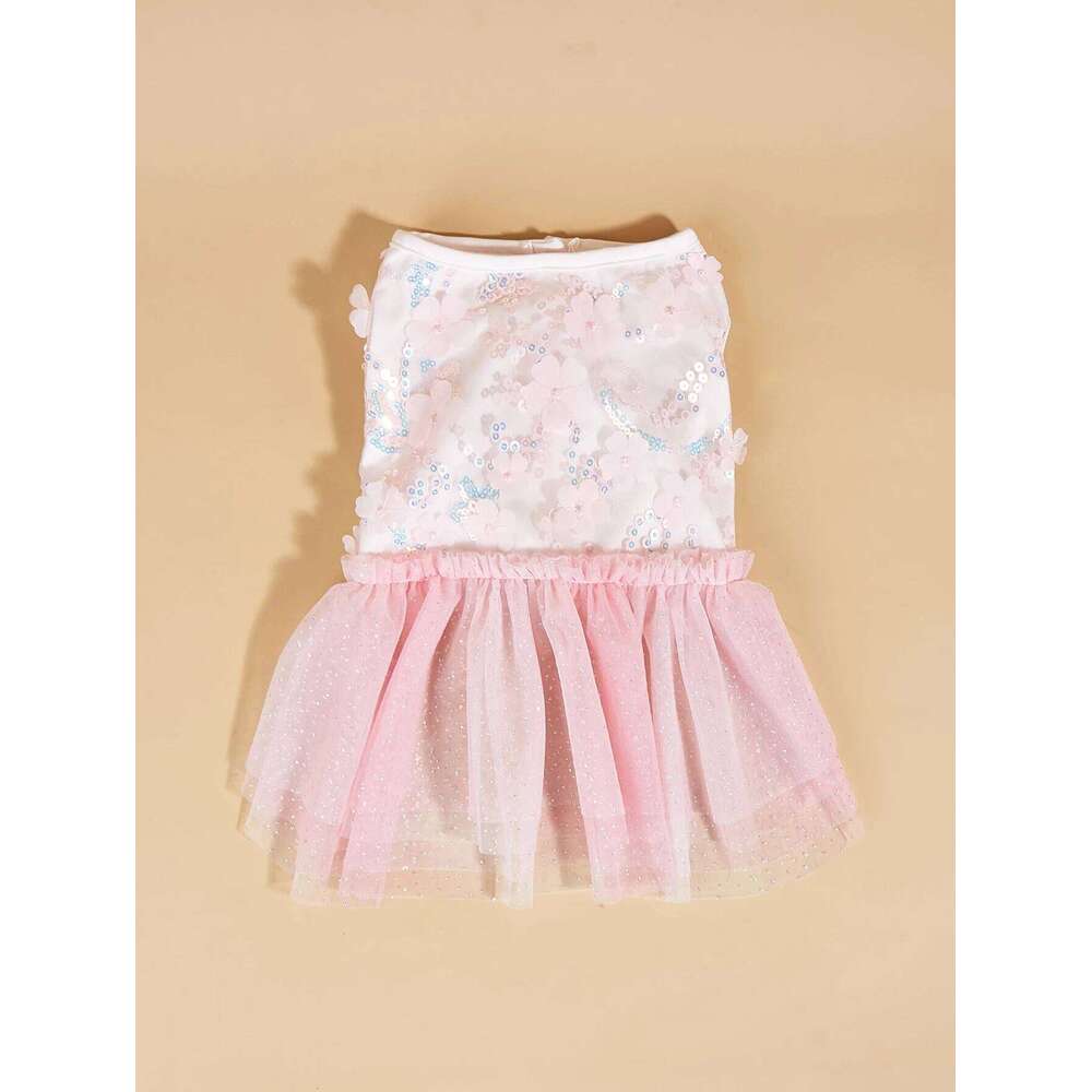 Dog TuTu Dress Small Costume Sequin Puppy with Tulle Doggie Pet Clothes Apparel for Dogs Cats Daily Wear H260129