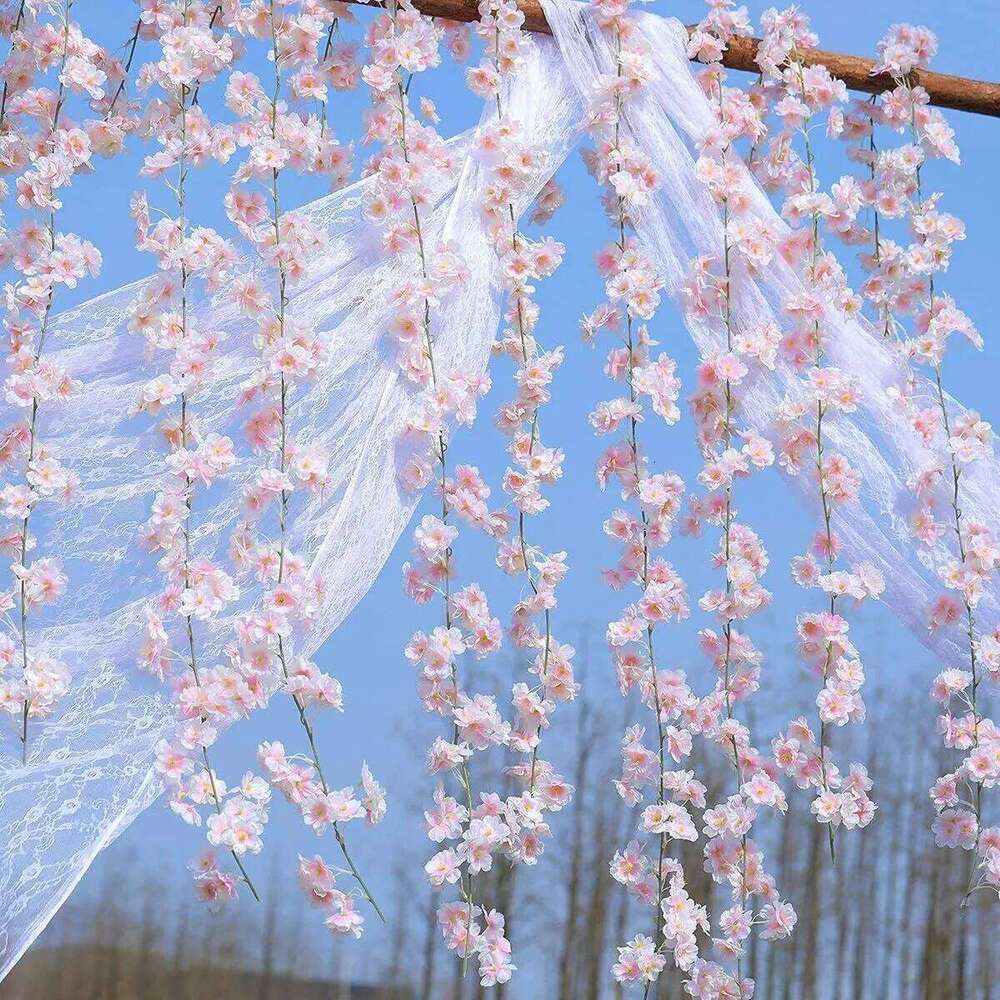 180CM 135 Heads Artificial Cherry Blossom Flower Vine Hanging Flowers Garland for Wedding Party Home Japanese Kawaii Decor W260130