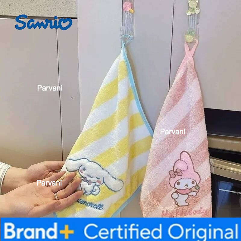 Sanrio Kuromi Hand Towel My Melody Cinnamoroll Anime Action Figures Cartoon Strong Water Absorption Towels Kawaii Children Gifts H260130