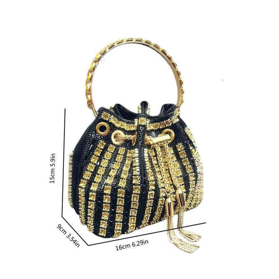 OLOEY Luxury Creativity Purses And Handbags Bags For Women Bucket Clutch Purse Evening Banquet Crystal Rhinestone Shoulder Bag High-End Single-Shoulde