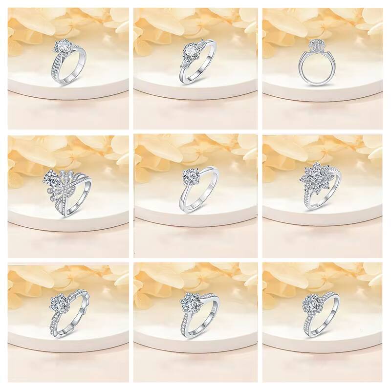 14k White Gold Luxury Style Oval Brilliant Cut Moissanite and Lab Grown Diamond Engagement Ring