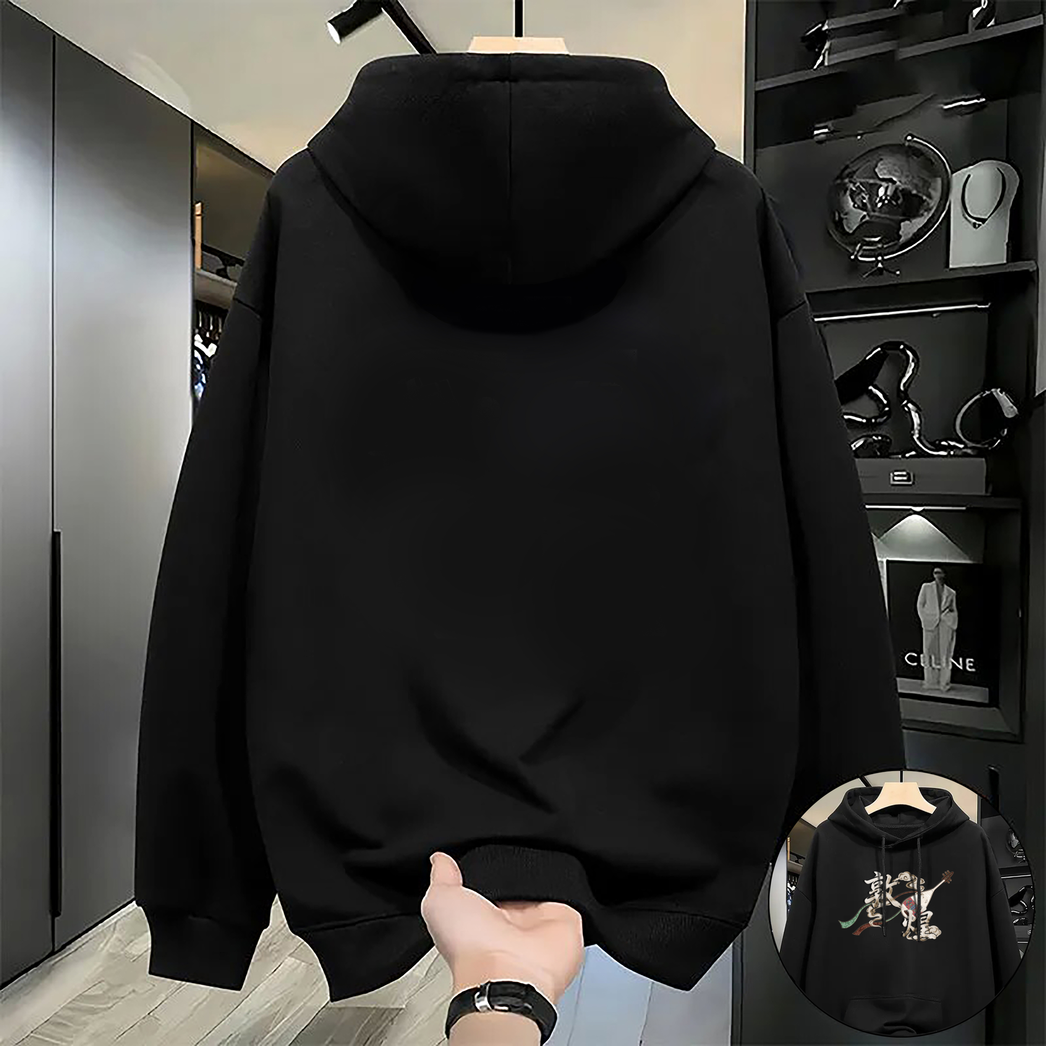Women's Youth Fall-Spring Solid Color Hooded Sweatshirt - Loose-Fitting Fashion Pullover