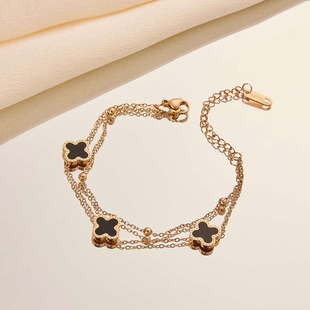 Non-Fading Titanium Steel Heart Light Luxury Elegant Multi-Layer High-End Bracelet Versatile Jewelry Manufacturer Wholesale