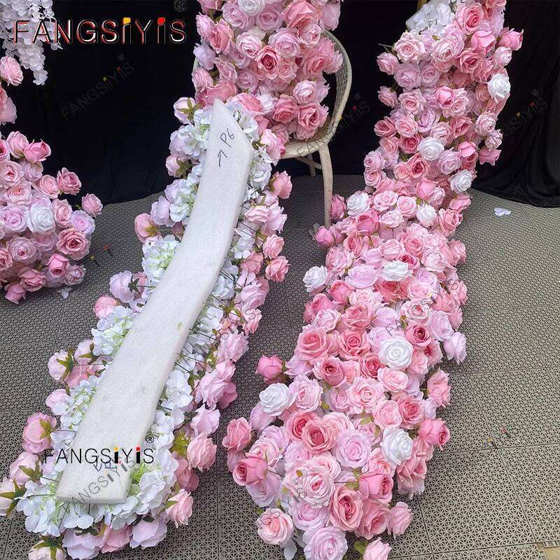 Diverse Rose Hyacinth Table Centerpiece Ball Wedding Backdrop Decor Floral Arrangement Runner Flower Row Event Party Prop Y260130