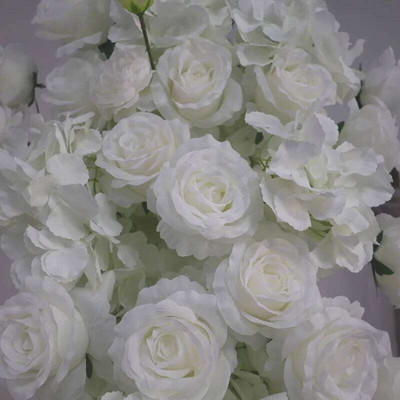 2m runner white red rose arrangement artificial flower row wedding dining table decoration flowers Y260130