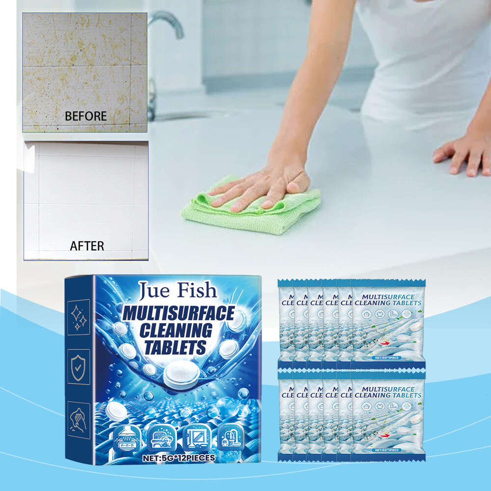 JUE FISH Multi-Surface Remover Kitchen Heavy Oil Dirt Cleaning Stain Cleaner Effervescent Tablets S260130