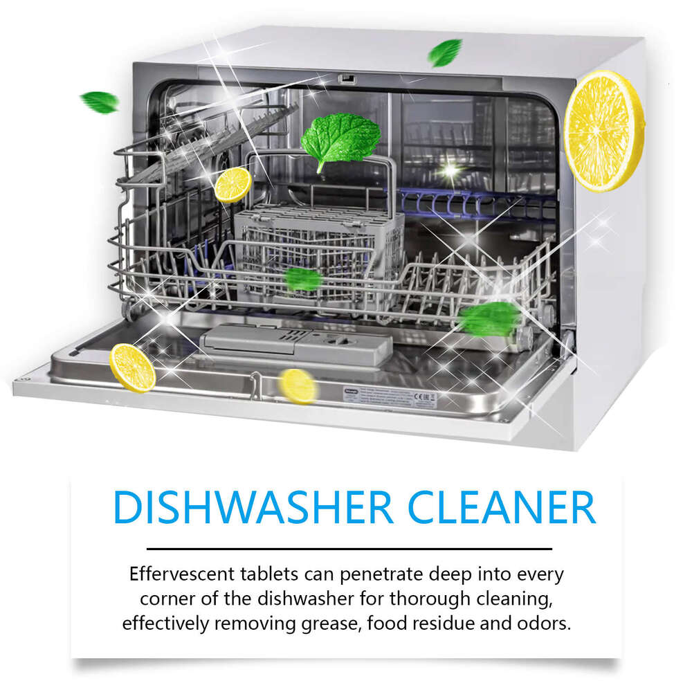 Jue-Fish Dishwasher Cleaning Effervescent Tablets Kitchenware Stain Removal Heavy Grease Stains Tableware Cleaner Dishwashing Detergent S260130
