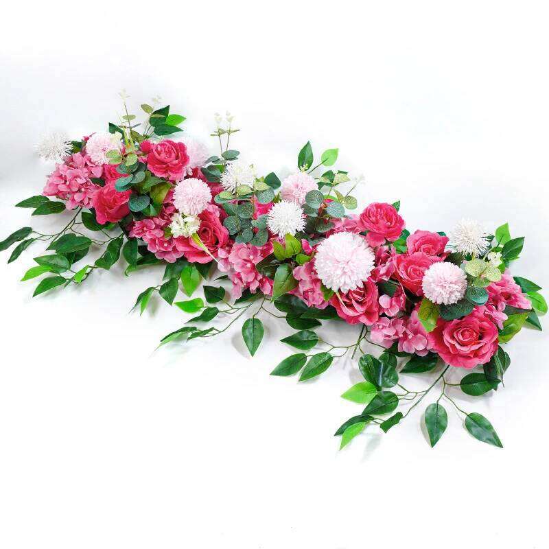 100cm Luxury White Rose Artificial Flower Row Wedding Table Centerpiece Flowers Backdrop Wall Arches Decor Party Stage Floral W260130