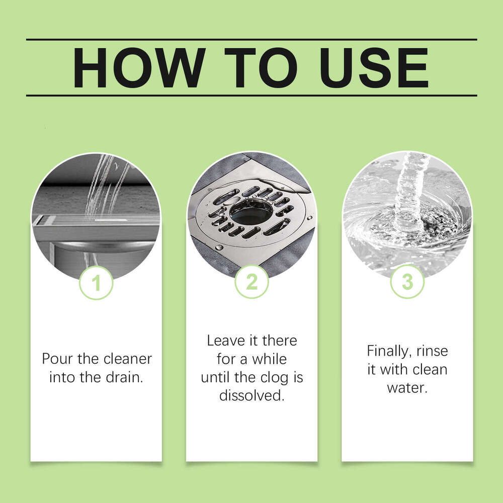 Jakehoe Sink Drain Kitchen Toilet Pipe Fast Unclogging Dissolving Cleaner S260130