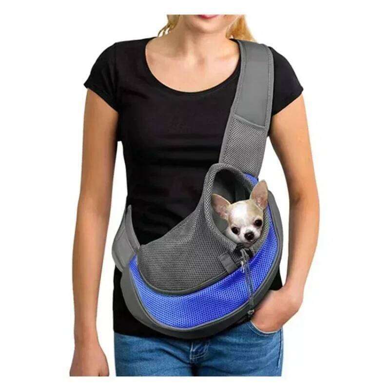 Pet Shoulder Bag Crossbody Carrier Breathable Mesh Backpack for Cats Dogs Small Animals Travel Outdoor Portable Lightweight 26H0130