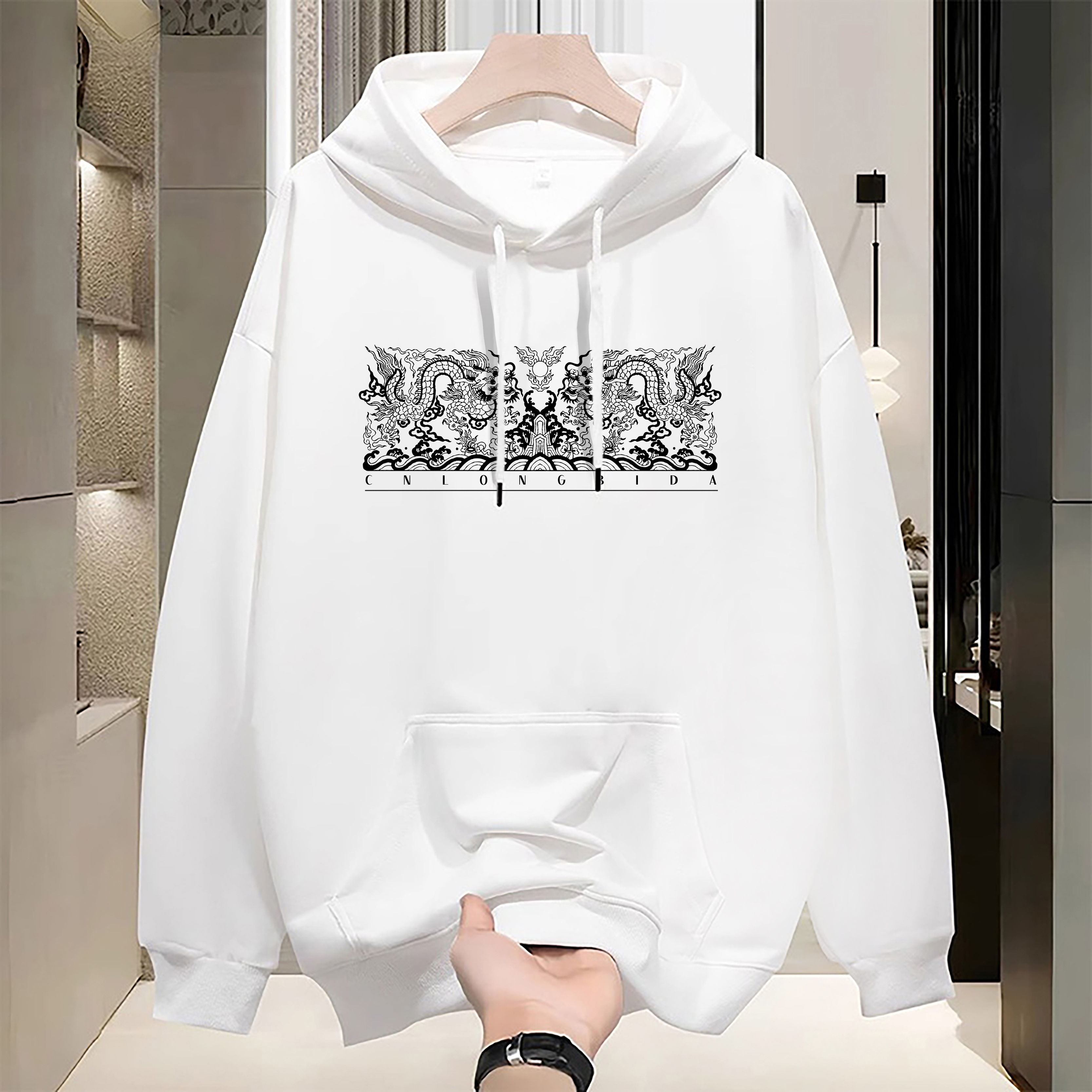 Women's Youth Fall-Spring Solid Color Hooded Sweatshirt - Loose-Fitting Fashion Pullover