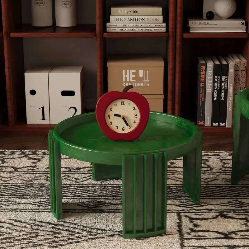 Simple Living Room Table Apple-shaped Bedroom Desktop Clocks Luxury Miniature Aesthetic Desk Clock Creative Home Decor W260130
