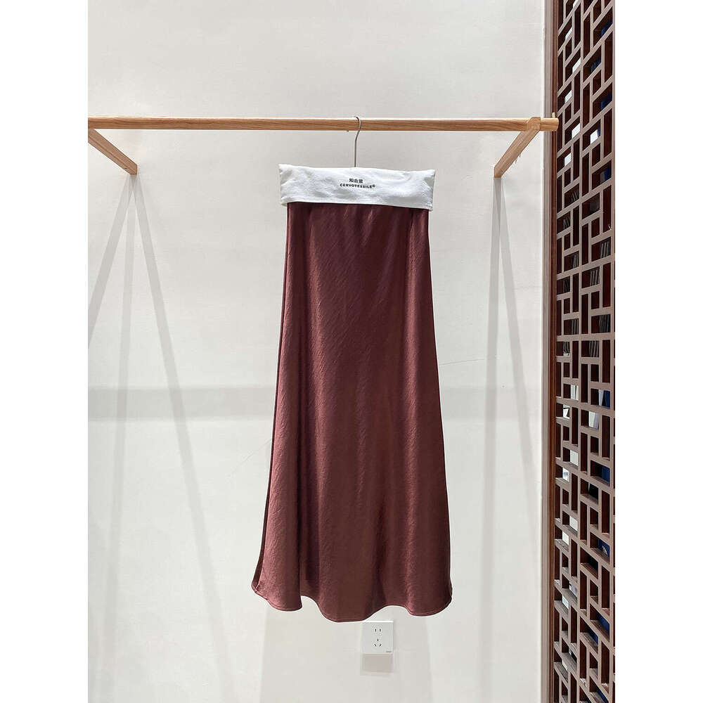 Zhihetang New Chinese Style Flowing Slanted Cut Satin Mermaid Half Skirt For Women 669 High Waist Slimming LEEGO LENS