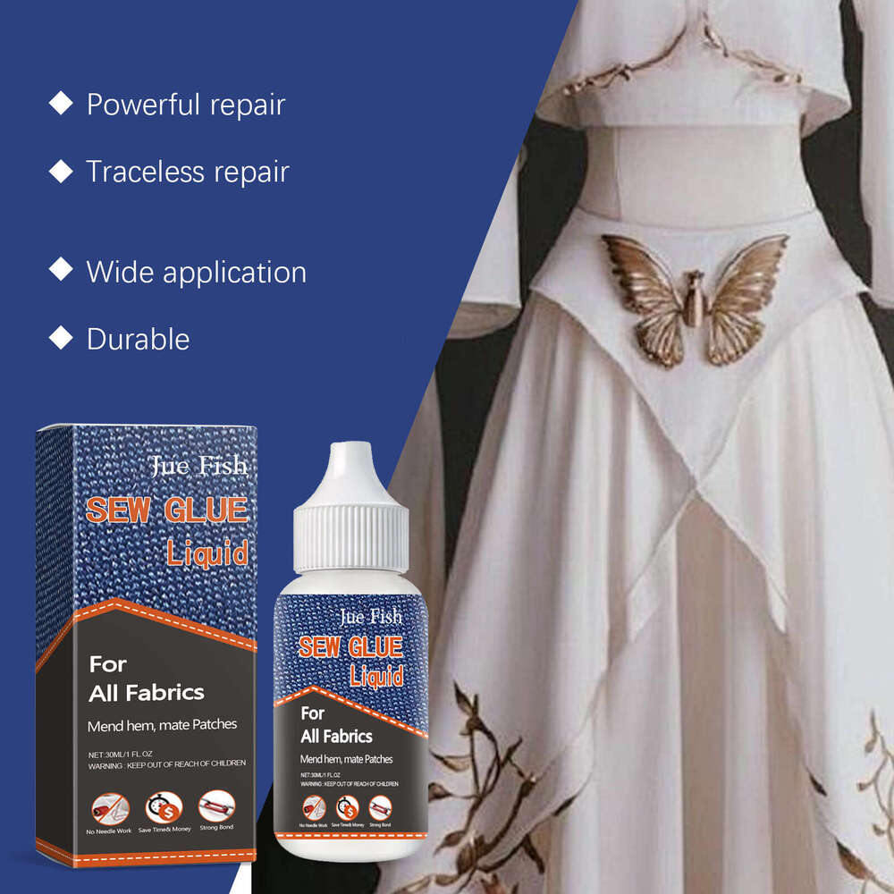 Jue-Fish Clothing Fabric Sewing Clothes Repair Washable Iron-on Adhesive Glue S260130