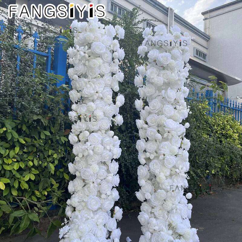 5D Brand new silk Rose Flower Arrangement Outdoor Wedding Backdrop Table Sofa Runner flower row activity party Decor Props W260130