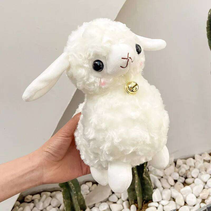 1pcs 23cm Standing Stuffed Toy Animals Dolls Fashion Cartoon Plush Animal Toys Bells Sheep Y260128