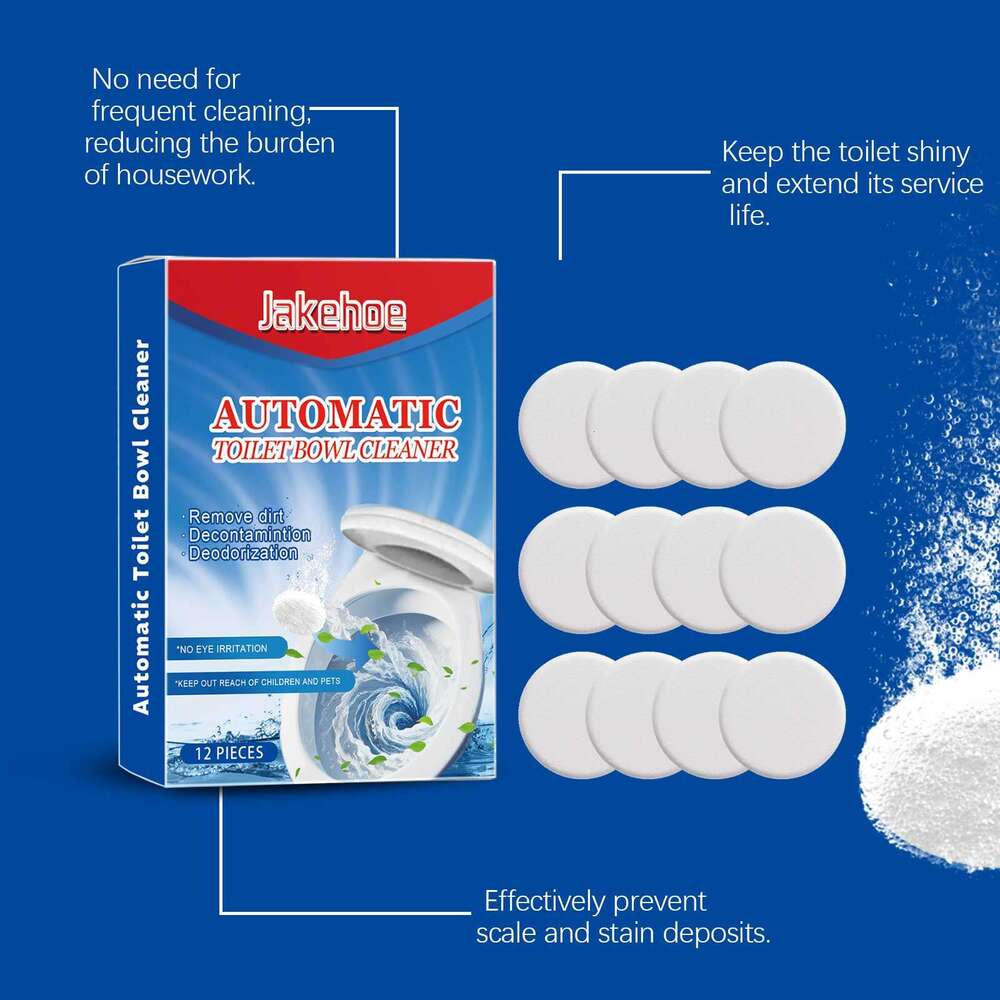 JAKEHOE Cleaning Effervescent Tablets Toilet Cleaner Deodorizer Descaler Stain Remover Long-lasting Fresh Air S260130