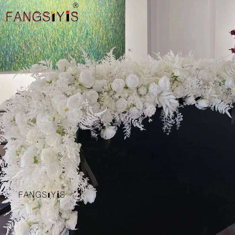 6M/4M/3/2M Rose Hydrangea Table Runner Sofa Floor Arrangement Wedding Backdrop Decor Flower Row Banquet show Party Props Y260130