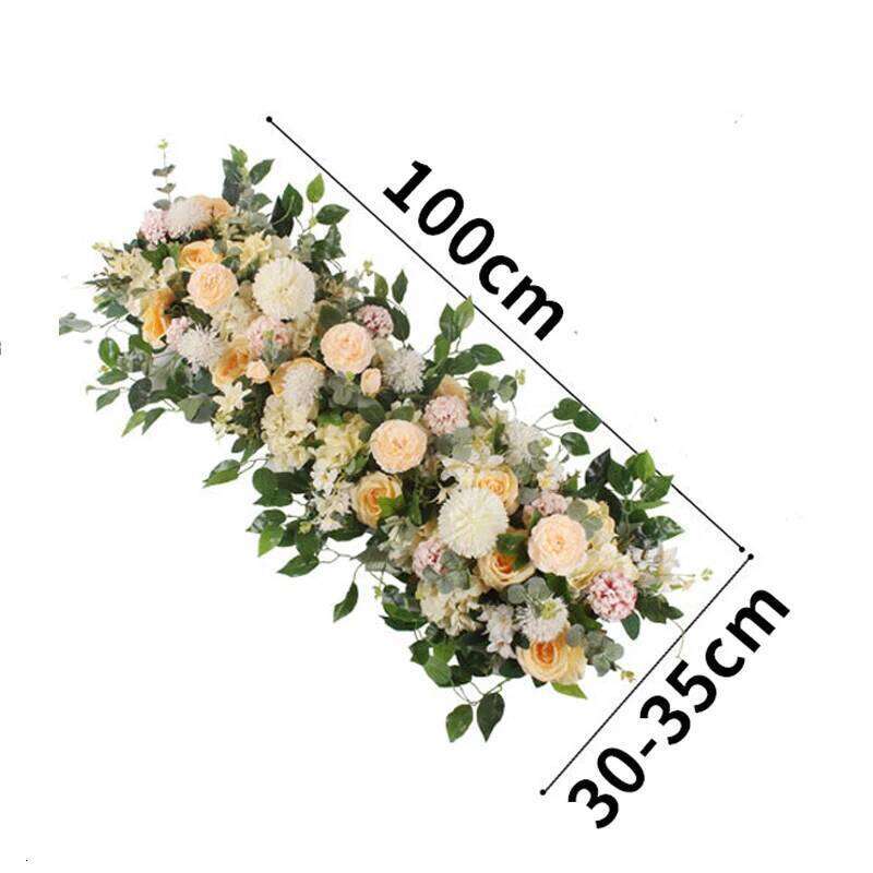 100CM DIY Wedding Flower Wall Arrangement Supplie Silk Peonie Rose Artificial Floral Row Marriage Iron Arch Backdrop Decor Y260130